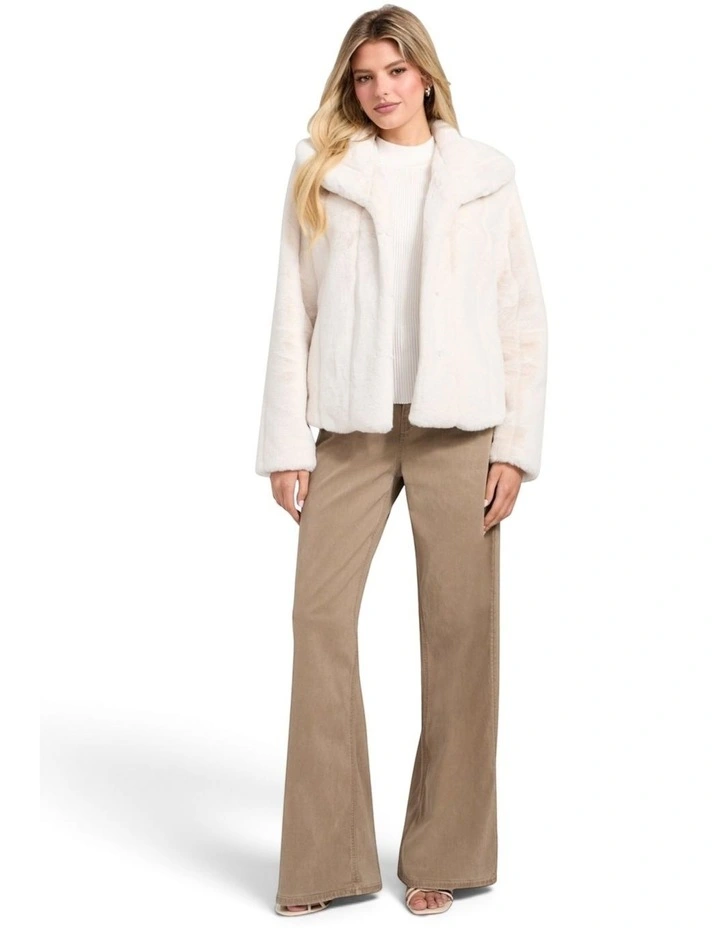 Sophy Faux-Fur Jacket in White image 3