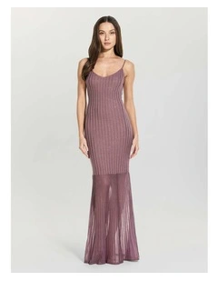 Meena Ribbed Maxi Dress in Lavender