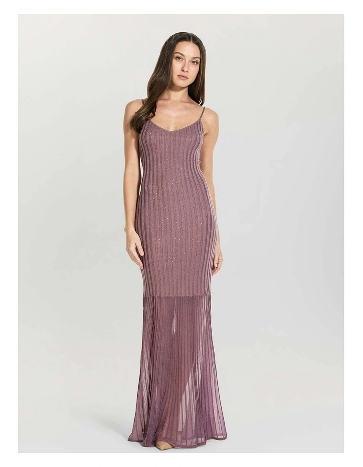 Meena Ribbed Maxi Dress in Lavender image 5