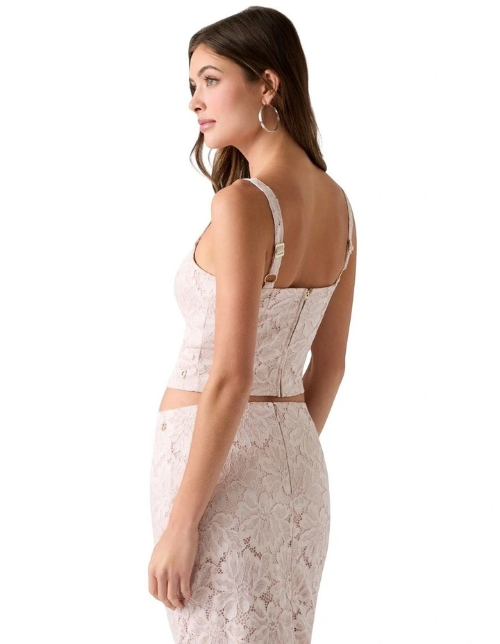 Katrina Lace Cropped Bralette Top in Pink image 3