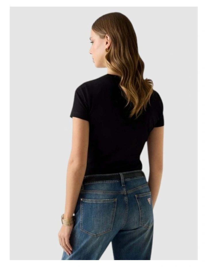 Short Sleeve Black Zebra Triangle Tee in Black image 4