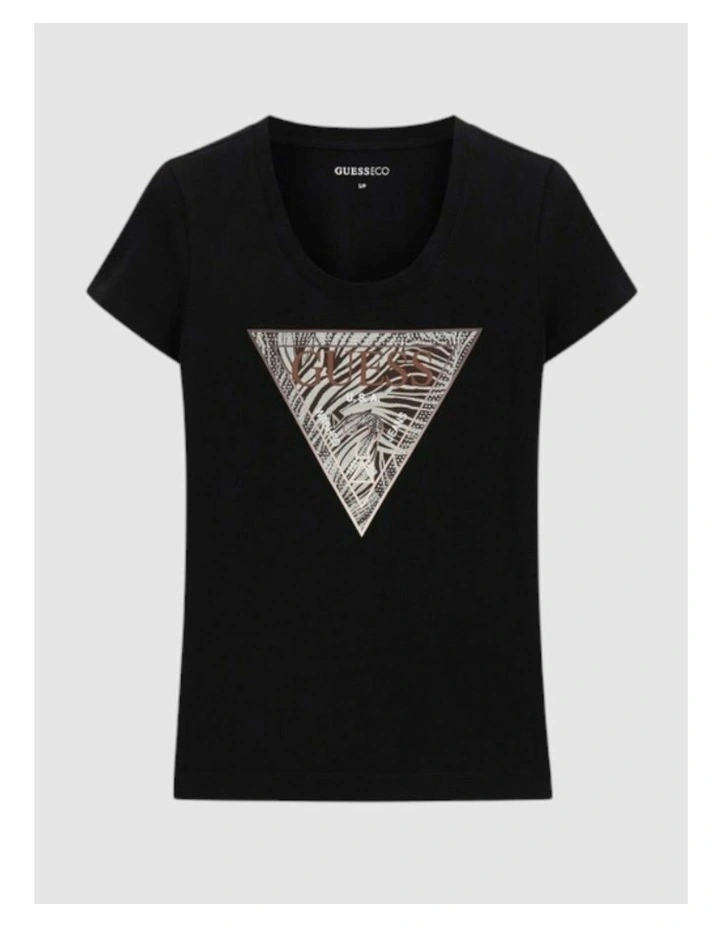 Short Sleeve Black Zebra Triangle Tee in Black image 6