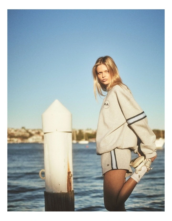 Rest Day Oversized Crew in Grey Marle image 2
