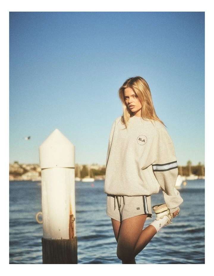 Rest Day Oversized Crew in Grey Marle image 3