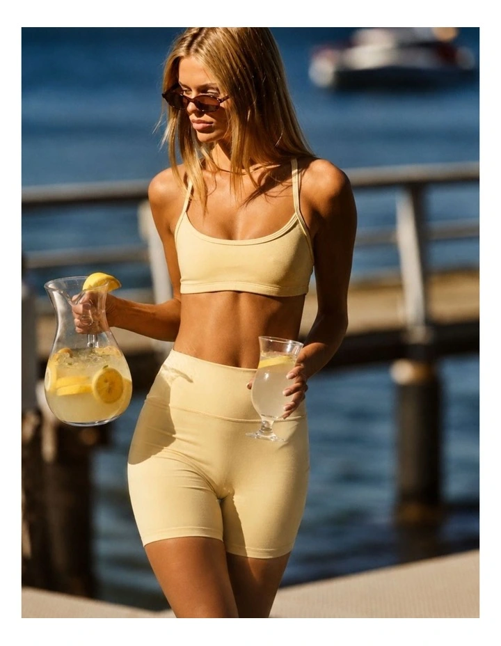 Evolve 9cm Bike Shorts in Pastel Yellow image 2