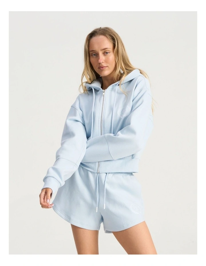 Slow Mode Crop Hoodie in Chambray Blue image 1