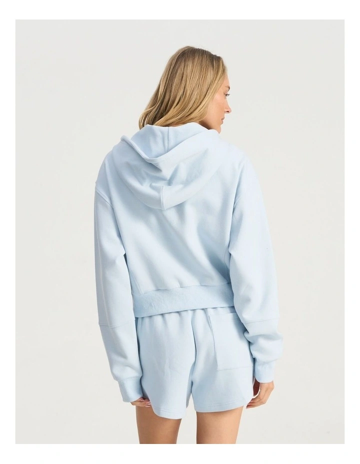 Slow Mode Crop Hoodie in Chambray Blue image 3