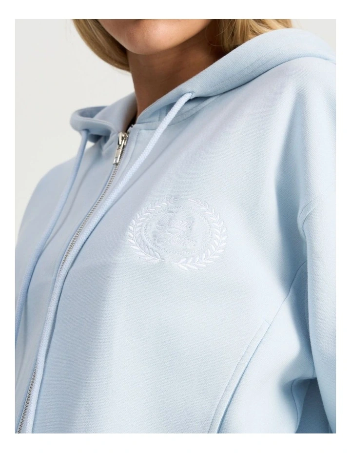 Slow Mode Crop Hoodie in Chambray Blue image 4