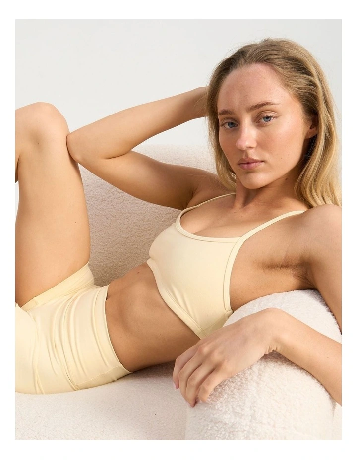 Strappy Scoop Bra in Pastel Yellow image 6