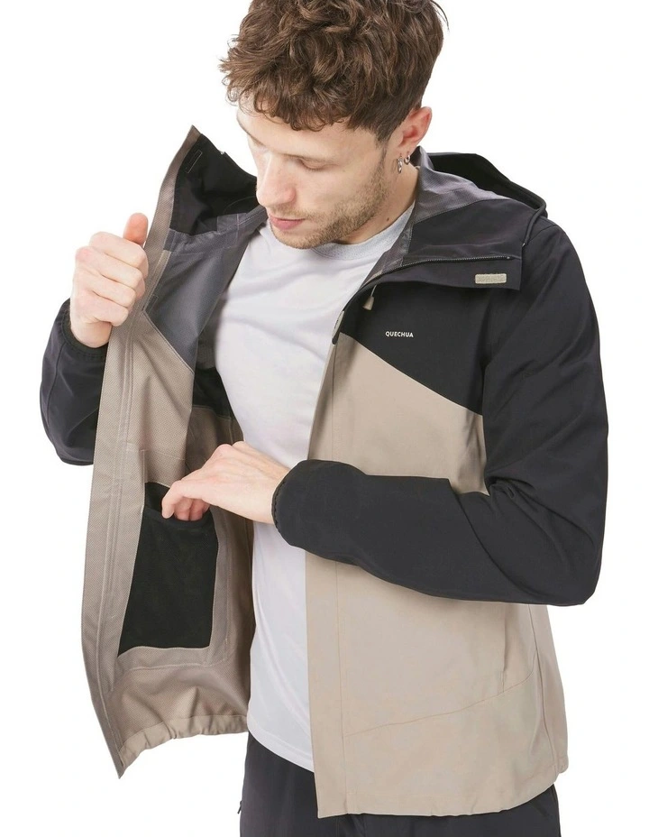 Hiking Lightweight Waterproof Jacket MH150 in Two Tone image 2