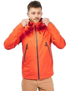 Hiking Lightweight Waterproof Jacket MH500 in Orange