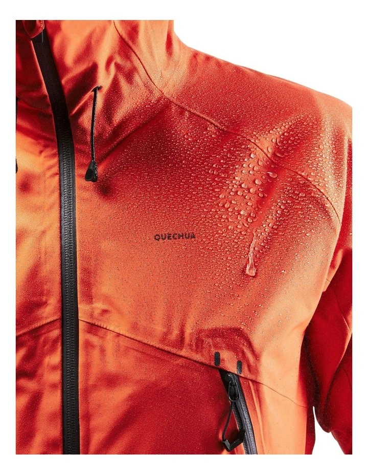 Hiking Lightweight Waterproof Jacket MH500 in Orange image 5