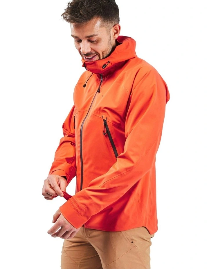 Hiking Lightweight Waterproof Jacket MH500 in Orange image 6