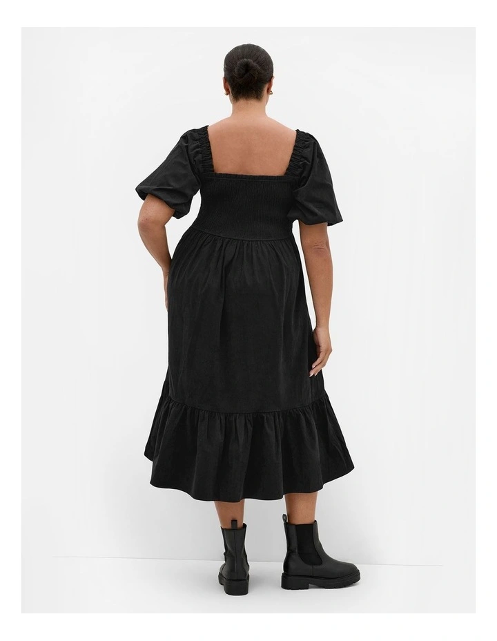 Molli Corduroy Midi Dress in Black image 2