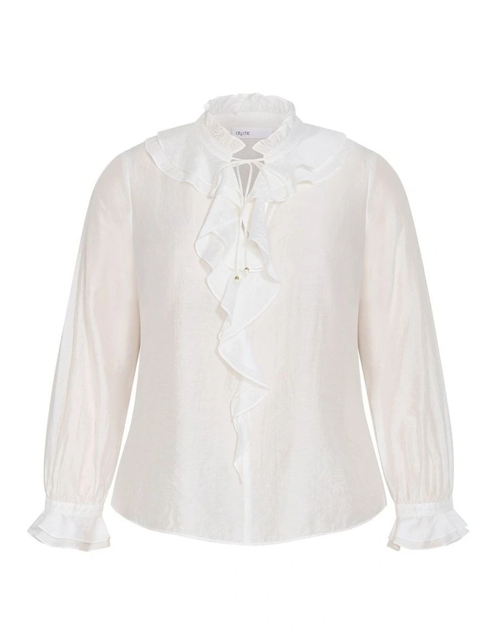 Dakota Frill Top in Ivory image 3