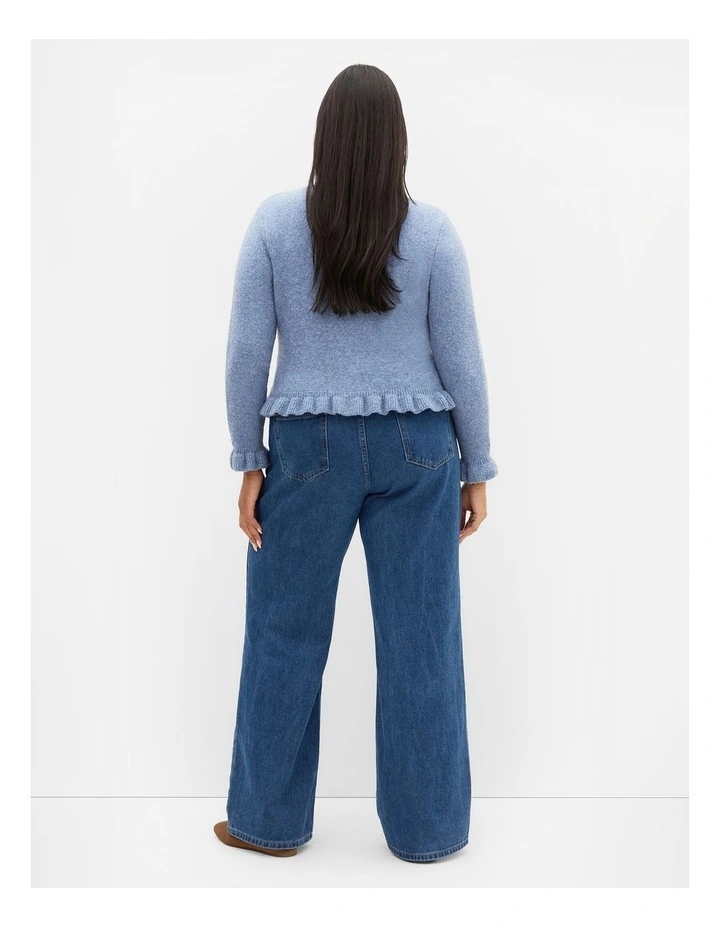 Florence Frill Cardigan in Blue Marle image 2
