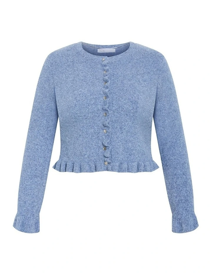 Florence Frill Cardigan in Blue Marle image 3