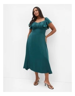 Sherry Tieinback Dress in Emerald