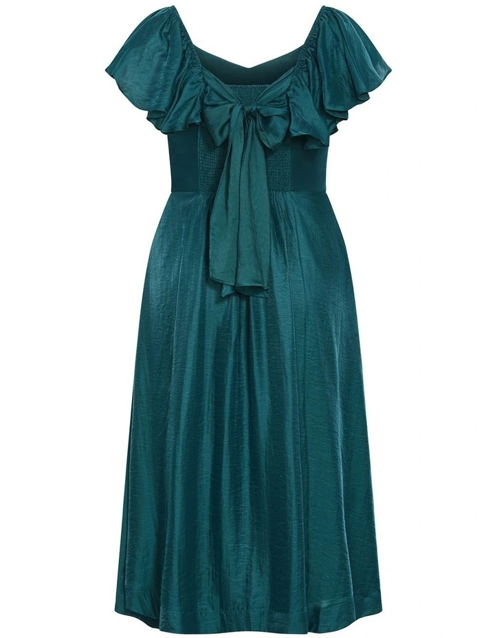 Sherry Tieinback Dress in Emerald image 4