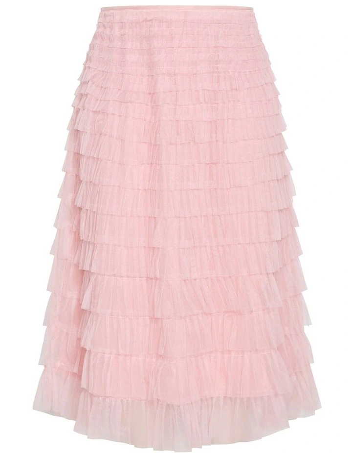 Averi Tulle Midi Skirt in Rose Quartz image 2