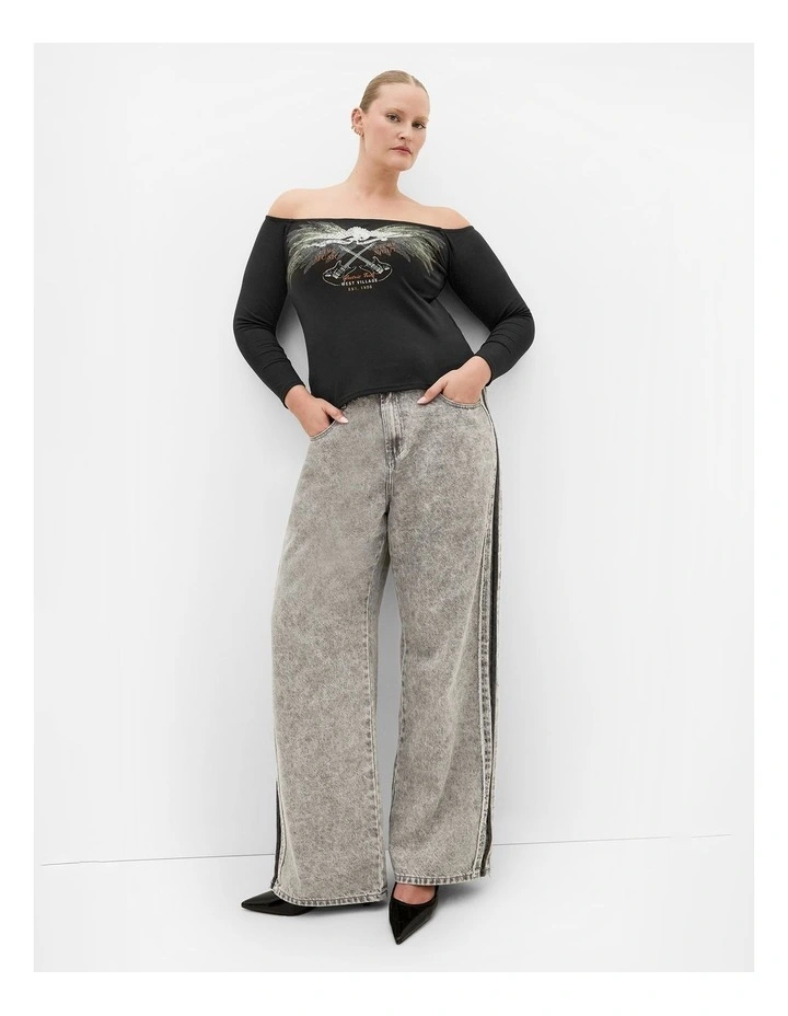 Urban Status Off Shoulder Top in Black image 1