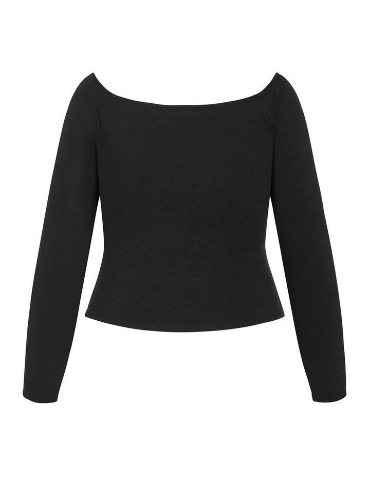 Urban Status Off Shoulder Top in Black image 4