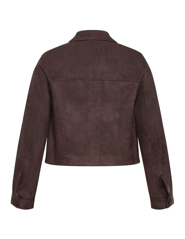 Liza Lightweight Suedette Jacket in Espresso image 4