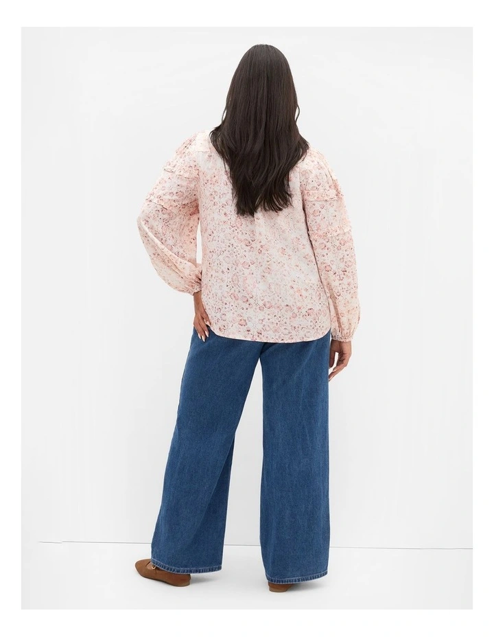 Desert Print Long Sleeve Shirt in Pale Blush image 2