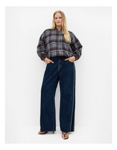 Mila Check Bomber Jacket in Tobacco