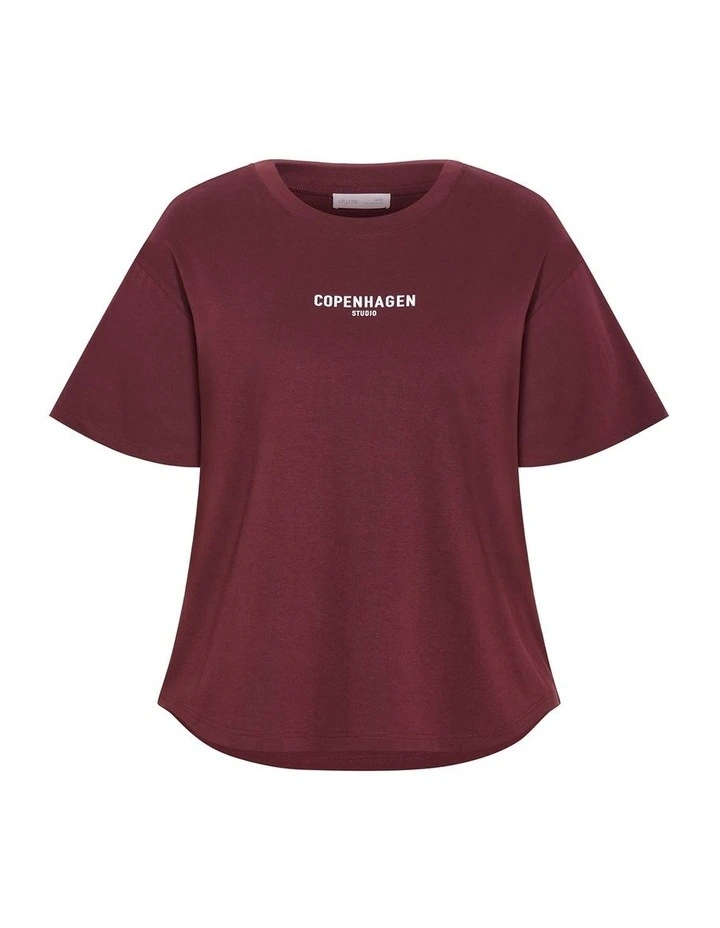 Copenhagen Studio Cotton Tee in Wildberry image 3