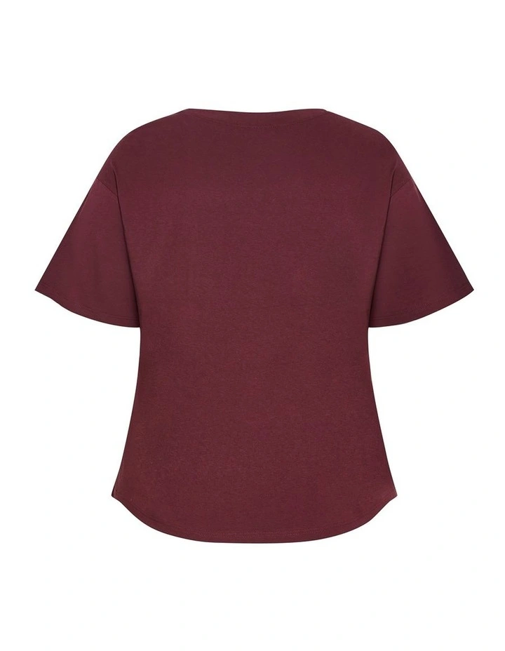 Copenhagen Studio Cotton Tee in Wildberry image 4