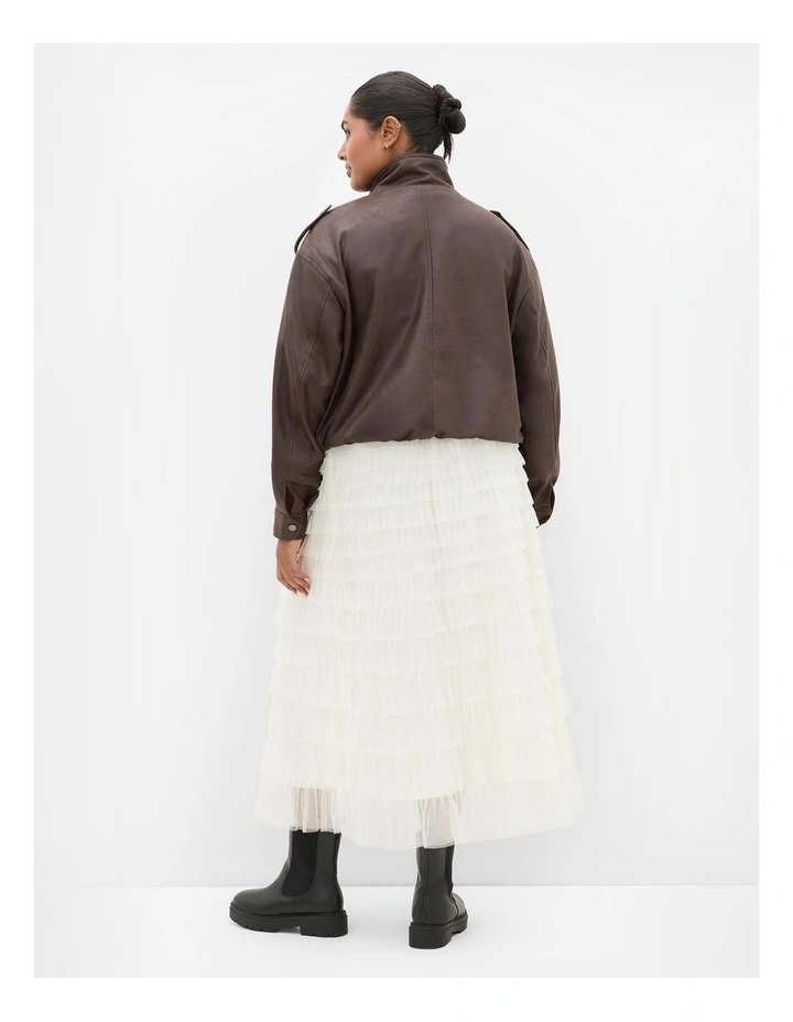 Averi Tulle Midi Skirt in Vanilla image 2