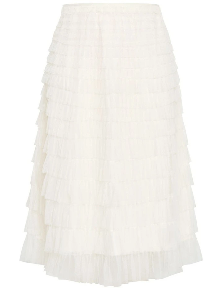 Averi Tulle Midi Skirt in Vanilla image 3