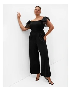 Macie Bow Detail Jumpsuit in Black