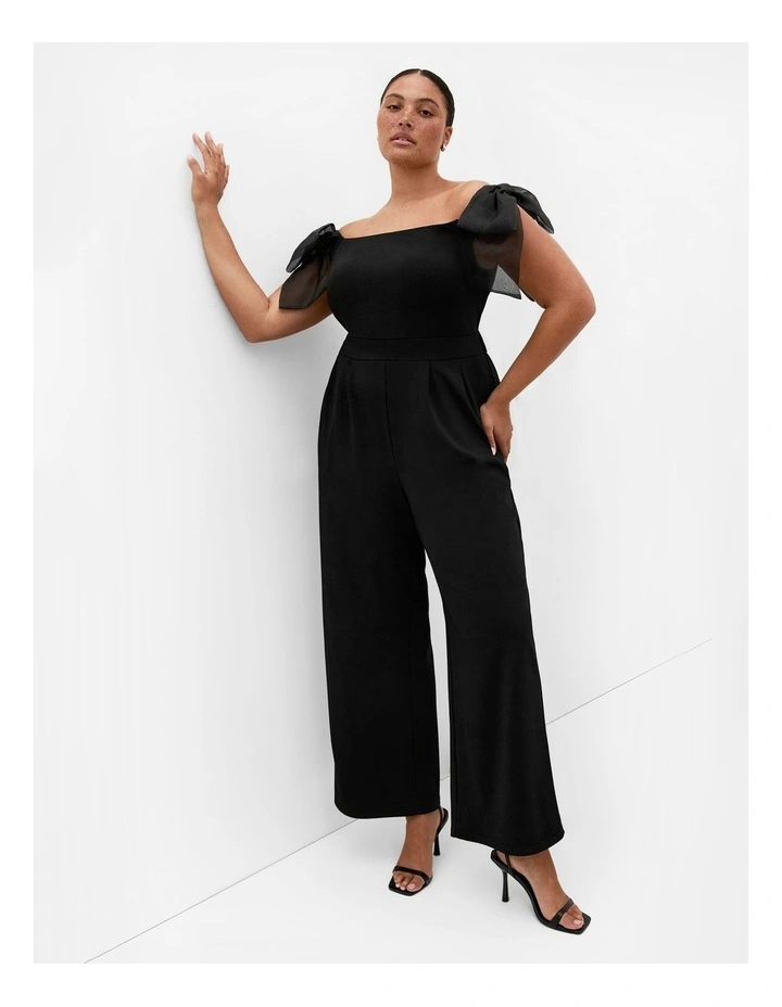 Macie Bow Detail Jumpsuit in Black image 1