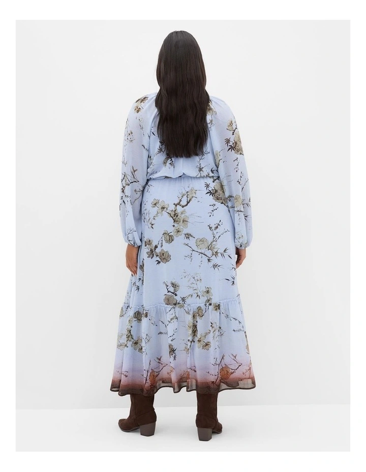 Love Border Print Maxi Dress in Cornflower image 2