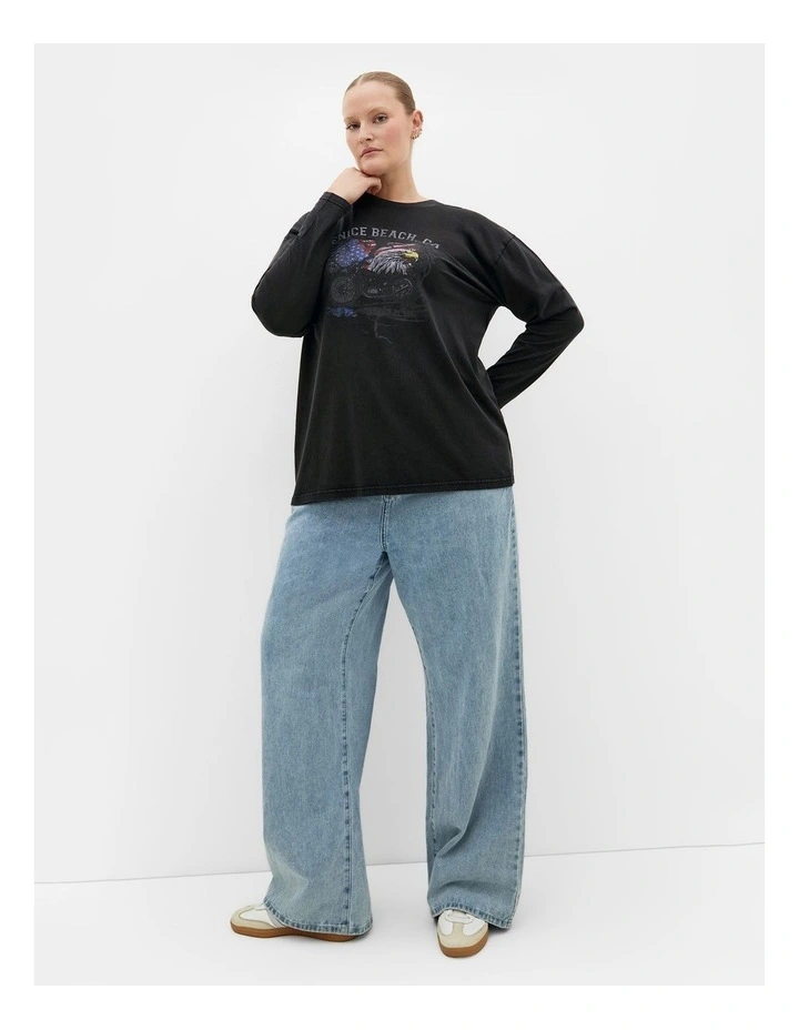 Venice Beach Long Sleeve Tee in Black image 1