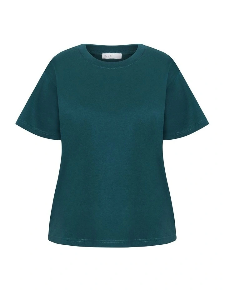 Oversized Crew Neck Tee in Deep Teal image 3