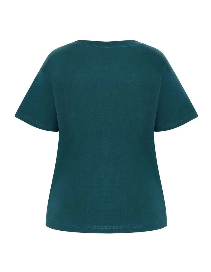Oversized Crew Neck Tee in Deep Teal image 4