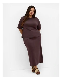 Mae Short Sleeve Sweat Top in Espresso