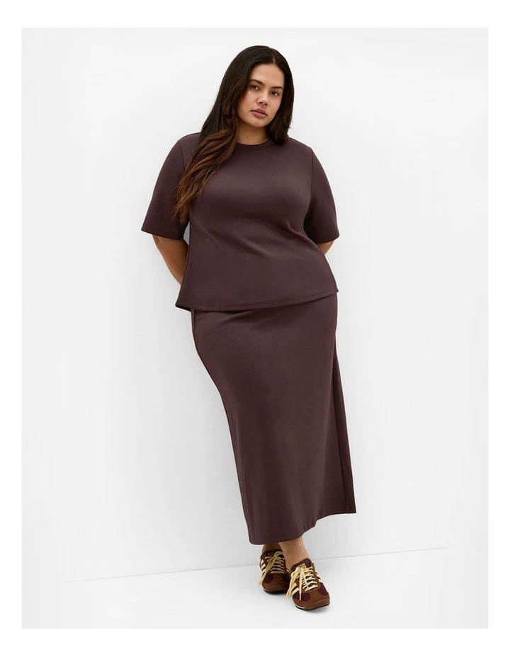 Mae Short Sleeve Sweat Top in Espresso image 1