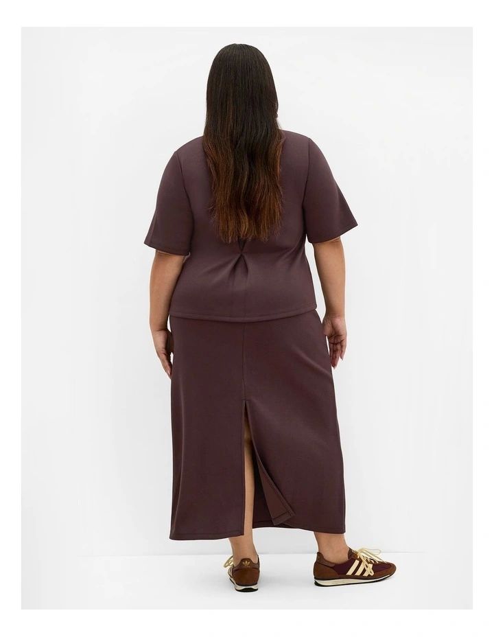 Mae Short Sleeve Sweat Top in Espresso image 2