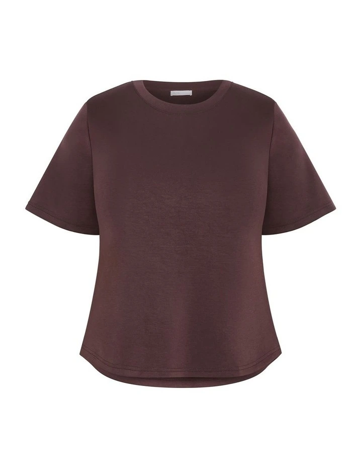 Mae Short Sleeve Sweat Top in Espresso image 3