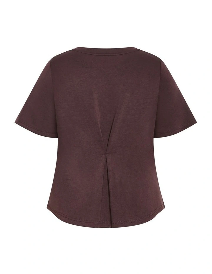 Mae Short Sleeve Sweat Top in Espresso image 4