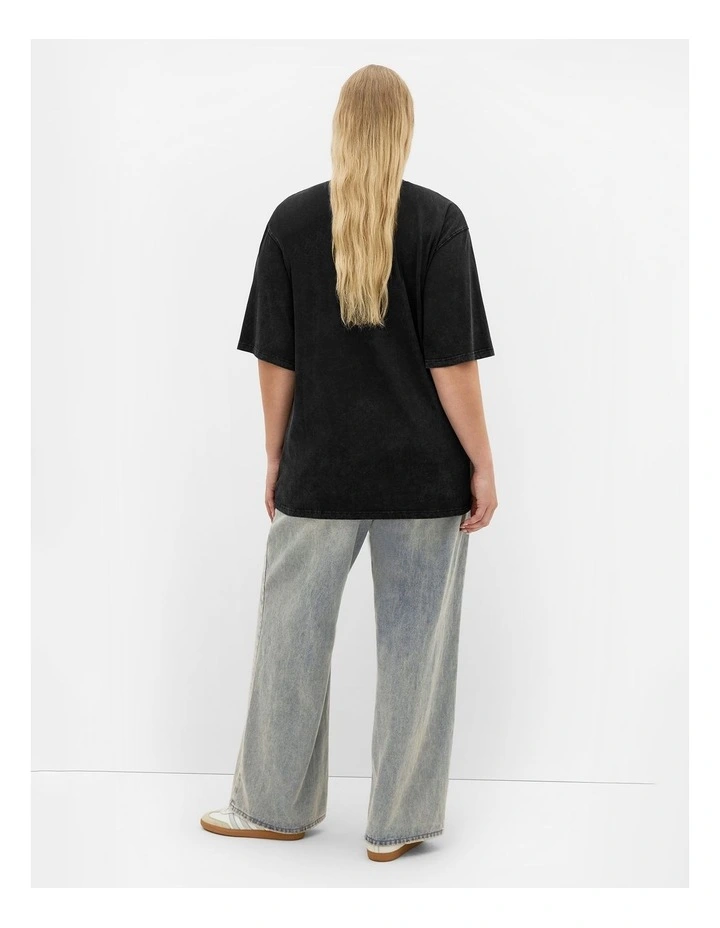 Liv Born Wild Oversized Cotton Tee in Black image 2