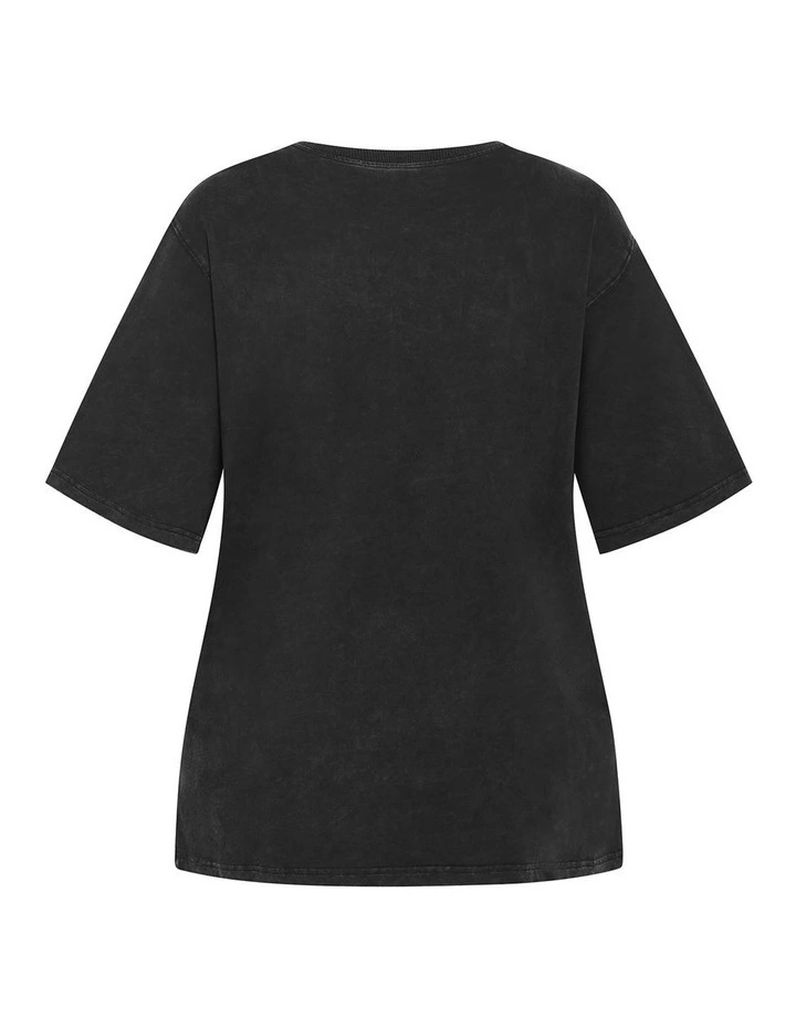 Liv Born Wild Oversized Cotton Tee in Black image 4