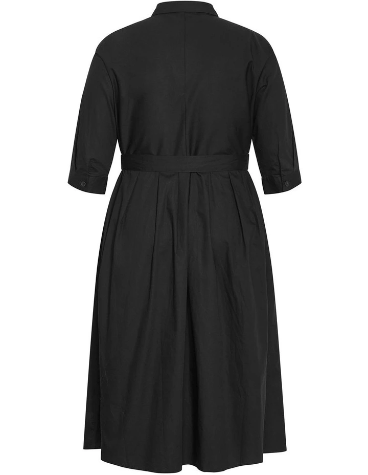 Angel Cotton Shirt Dress in Black image 4