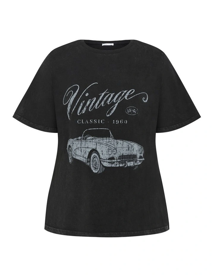 Vinyl Days Tee in Black Acid Wash image 3