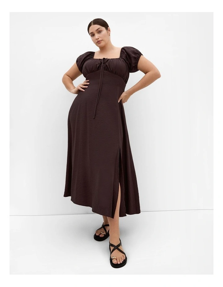 Abbigail Split Maxi Dress in Chocolate image 1