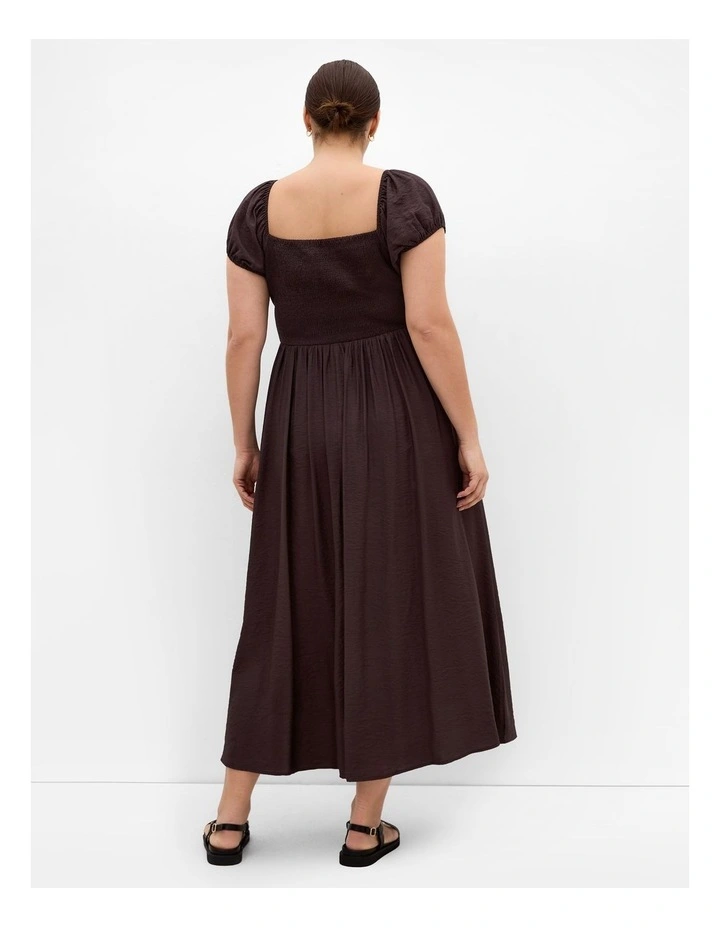 Abbigail Split Maxi Dress in Chocolate image 2
